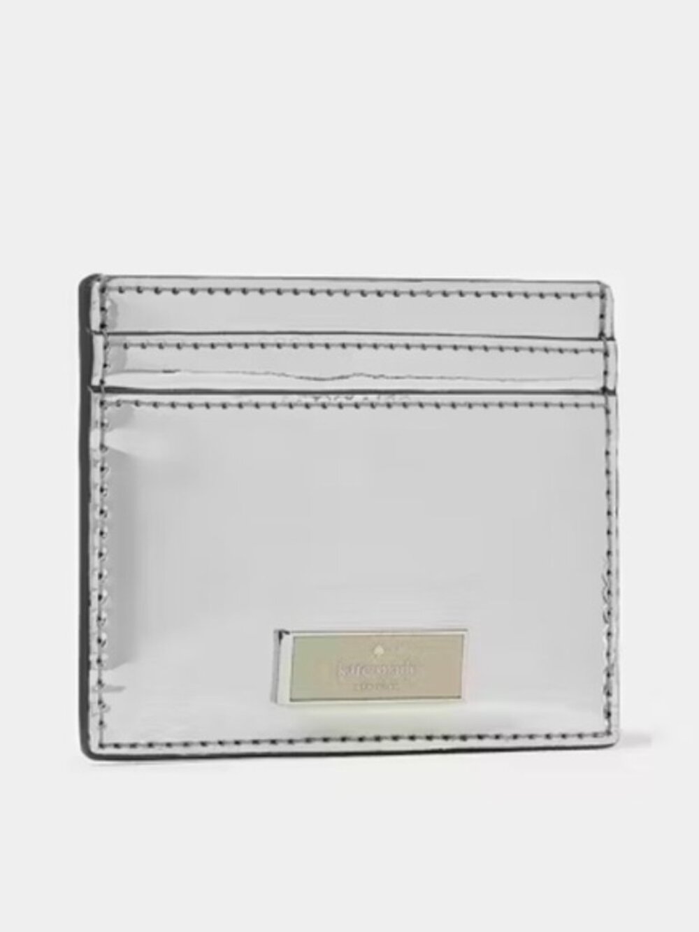 NEW Kate Spade Kenzie Silver Metallic Card Holder